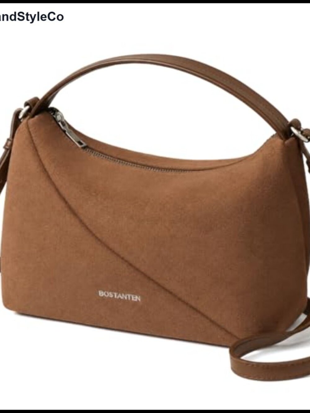 Vegan Suede Crossbody Bag with Adjustable Strap Hobo Shoulder Purse for Women